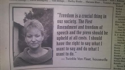 SacramentoNews&Review November 17 1994 Twinkle VanFleet Profile Page 28 Speaking Out Edition