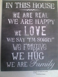 Hanging on the wall in the VanFleet home.